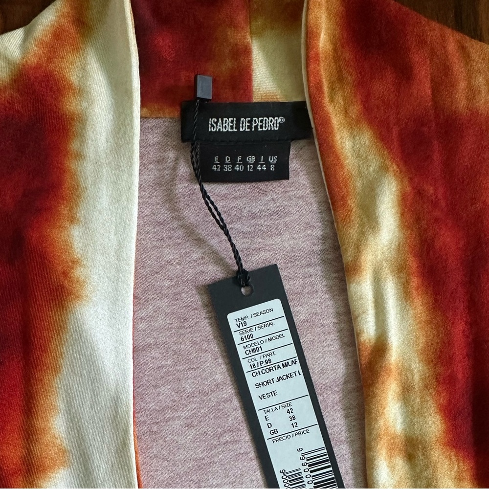 NWT Isabel de Pedro Tie Dye Cardigan; Size 8 (Fits like Small) - Picture 9 of 12